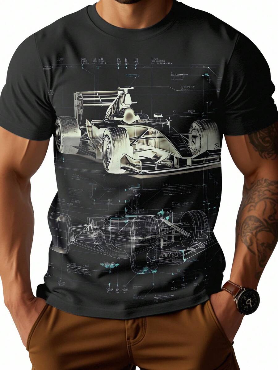 Manfinity LEGND Men's All-Over Print Round Neck Short Sleeve T-Shirt - Multicolor - View 1