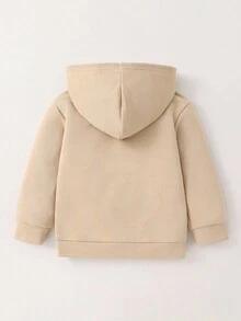 1 Stück Lässiger Collegejungen Sweatshirt, bequem & modisch, vielseitig, weich Muster, geeignet für Alltag, Schule, Ausflüge, Sport, Herbst/Winter - Aprikosenfarben - Übersicht 2