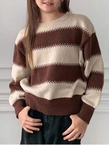DAZY Tween Girls Daily Casual Sweater, Fall - Brown - View 1