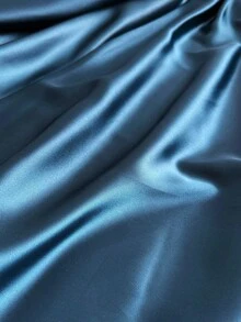 Maweii 大码优雅通勤纯色斗篷袖衬衫和加长裙两件套 - 藍色 - 查看 7