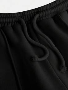 Tween Girls' Solid Color Knit Stand Collar Long Sleeve Sweatshirt Set, Mommy & Me Matching Outfits (2 Sets Sold Separately) Fall Winter - Black - View 5
