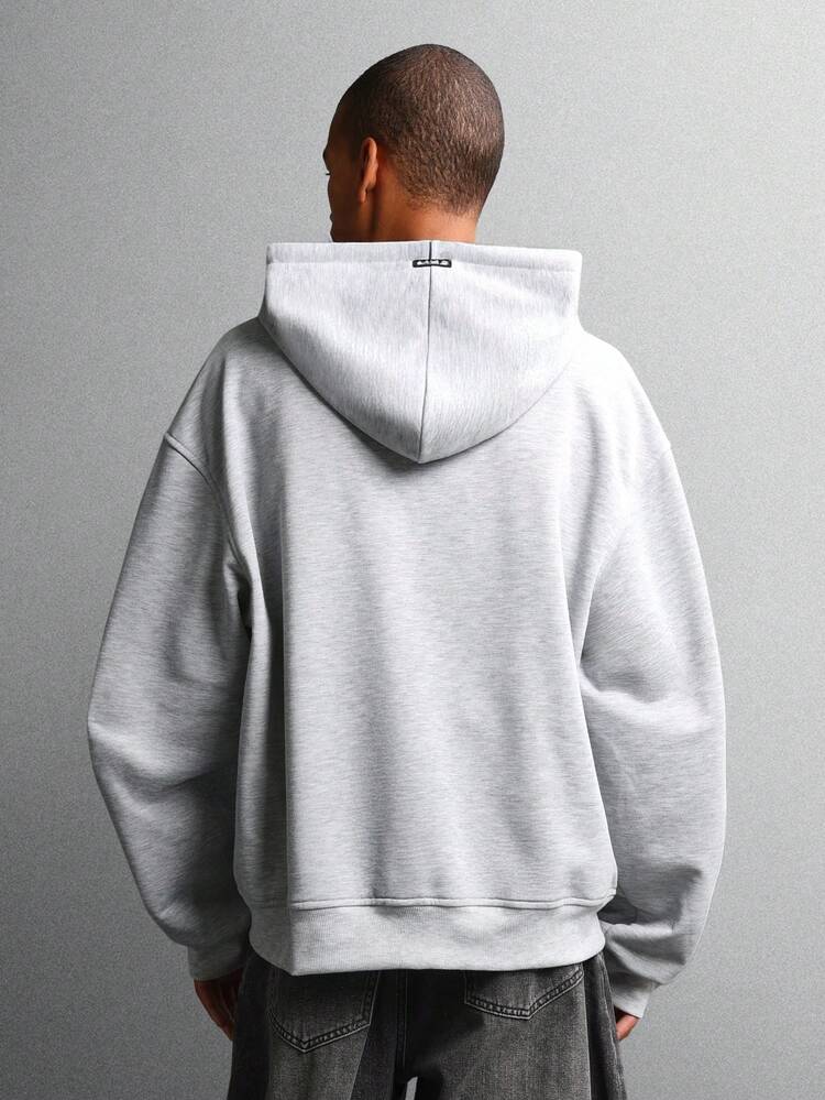 Full Zip Hoodie With Centre Pocket And Script Logo