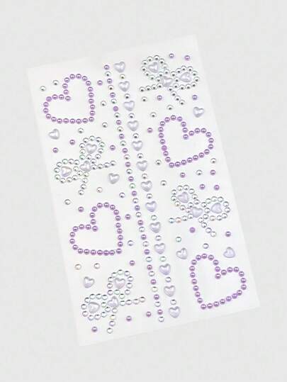 Kawaii 1 pezzo Adesivo con cuore, fiocco, diamante e brillantini per il viso