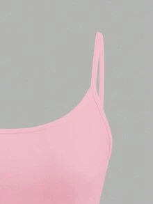 SHEIN EZwear 4 件女式黑色、棕色、粉色、白色紧身短款休闲背心，适合夏季 - 彩色 - 查看 8