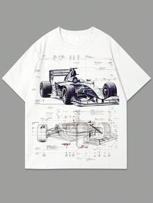 Manfinity LEGND Maglietta casual da uomo a girocollo con stampa all-over a maniche corte