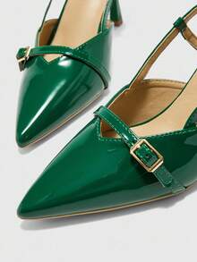 CUCCOO BIZCHIC Women's Pointed Toe High Heel Pumps, Sexy Stiletto, Outdoor Commute, Red Party Wedding Shoes Spring Shoes - Dark Green - View 8