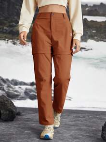 In My Nature 女式秋季可拆卸两段式户外徒步露营城市通勤裤女式徒步裤户外裤拉链裤女 - 摩卡棕 - 查看 12
