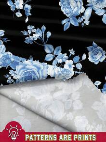 SHEIN MOD Váy suông hở eo họa tiết hoa in toàn bộ tối giản giản dị, phù hợp cho mùa hè - Nhiều màu - Xem 3