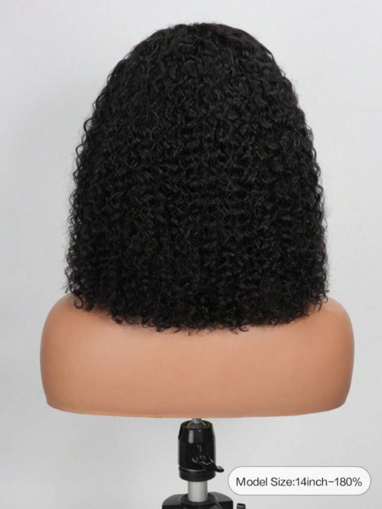 Jerry Curl Bob 蕾丝前假发 人发 预拔婴儿头发 180% 密度漂白结 13x4 蕾丝前假发 女士 黑色 - SNatural - 查看 2