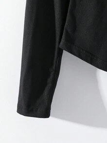 Franclia 2 piezas Conjunto de top de manga larga y pantalones de unicolor minimalista para mujer