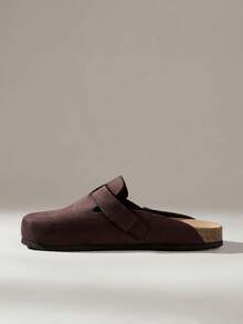Solecia Giày sandal nam trơn màu đa năng thường ngày - Cà phê nâu - Xem 3