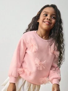 Maija Kids Maija Kids 少女字母图案柔软针织圆领长袖套头衫 - 粉色 - 查看 4