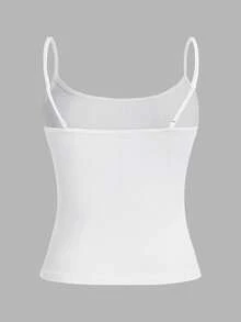 SHEIN EZwear 3 件套女士休闲吊带背心套装，带贴纸图案，夏季百搭修身背心 - 彩色 - 查看 9