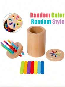 Zazumi Children's Travel-Size Stick, Montessori-Style Toddler Toys, Wooden Infant Toys For Kids, Sensory Toys That Keep Toddlers Engaged, Early Learning Toys, Educational Games, Random Colors