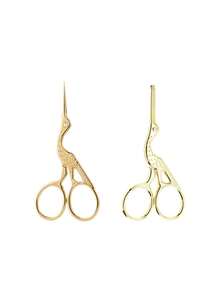 Juego de tijeras con forma de grúa de tamaño grande (12,8 cm) y pequeño (10,3 cm), tijeras vintage para manualidades, tijeras para tela, tijeras para bordado, tijeras para punto de cruz, tijeras de oficina para papel, tijeras para cejas puntiagudas, tijeras pequeñas multiusos - Multicolor - Ver 19