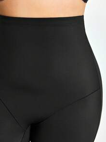 SHAPORA Pantalones cortos moldeadores de unicolor de talla grande para mujer - Negro - Ver 5