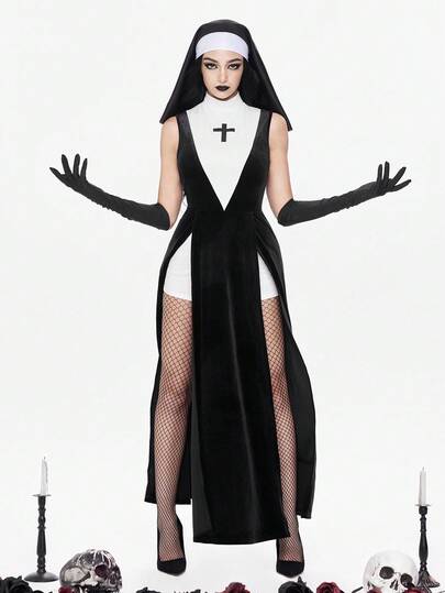 ROMWE Avant Disfraz sexy y oscuro de juego de roles de moda para Halloween