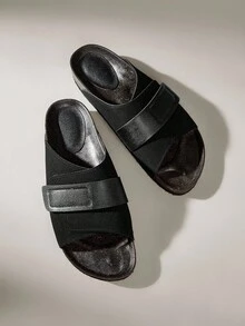 Solecia 男士夏季厚底一脚蹬凉鞋 - 黑色 - 查看 2