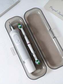 1 件纯色电动牙刷收纳盒，半透明牙刷旅行盒，便携式电动牙刷收纳盒，便携式替换塑料电动牙刷旅行盒，适合旅行，透气塑料牙刷架，适用于家庭、旅行、商务、露营、收纳盒家居浴室装饰夏季 - 彩色 - 查看 24