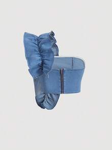 SHEIN MOD Top en mezclilla de un hombro ribete con fruncido - Lavado ligero - Ver 2