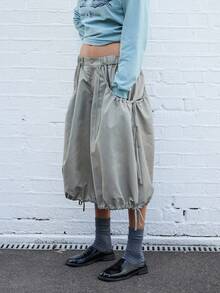 COUREZ 低腰气球降落伞裤/Y2K春装裤 - 綠色 - 查看 5