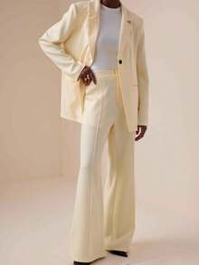 Vesra Pantalon évasé décontracté pour femmes avec fentes latérales