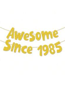1 套，DIY 绳，自 1975/1985/1995/1965/1955 年以来超棒的金色/黑色闪光横幅 - 生日和周年纪念派对装饰 - 彩色 - 查看 10