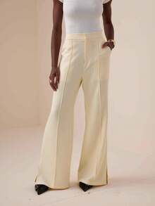 Vesra Pantalon évasé décontracté pour femmes avec fentes latérales