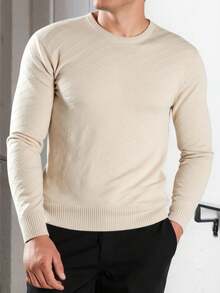 SHEIN Scollo a maglia a costine, geometrico, regular Cater per uomo