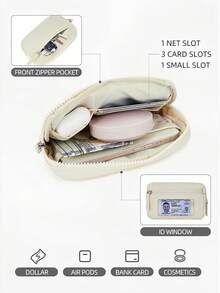 女士腕包钱包 - 绗缝尼龙腕包，带 3 个拉链隔层、旅行卡包和收纳包 - 彩色 - 查看 6