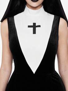 ROMWE Avant Disfraz sexy y oscuro de juego de roles de moda para Halloween - Negro - Ver 4