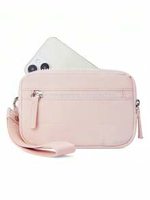 女士腕包钱包 - 绗缝尼龙腕包，带 3 个拉链隔层、旅行卡包和收纳包 - 彩色 - 查看 8