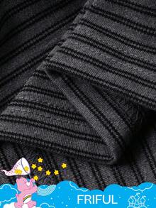 SHEIN X Care Bears FRIFUL Women's Striped Bear Pattern Zip-Up Hooded Long Sleeve T-Shirt - Grey - View 14