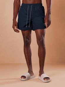 SUMWON Summer Beach Shorts Swimming Trunks Regular Fit Curved Hem Drawstring Elastic Waist Vacation Holiday Pool Swimwear Beachwear Shorts