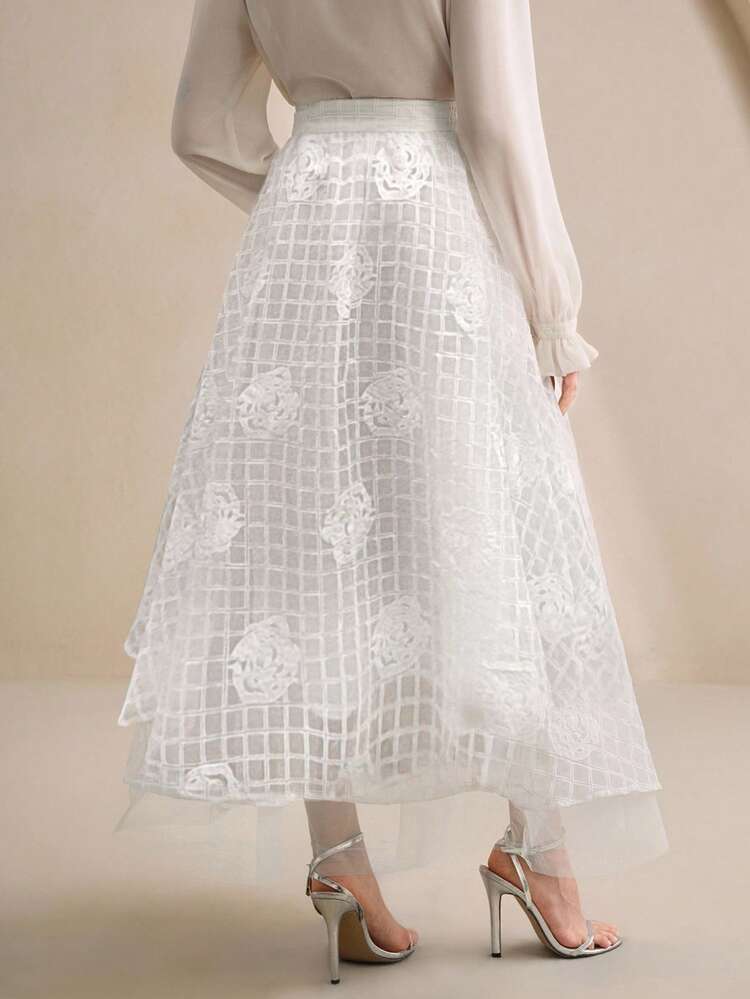 Women's Classical Flowing Chinese Style Tulle Skirt