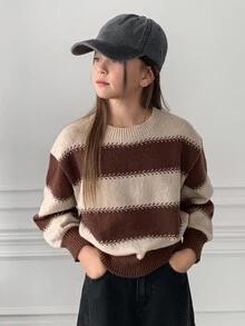 DAZY Tween Girls Daily Casual Sweater, Fall - Brown - View 5