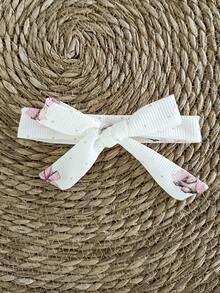 SHEIN 4 件套新生婴儿女孩/男孩柔软针织可爱兔子印花连体衣、裤子、襁褓包和头带套装，适合所有季节 - 彩色 - 查看 8