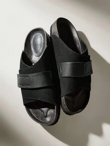 Solecia 男士夏季厚底一脚蹬凉鞋 - 黑色 - 查看 6