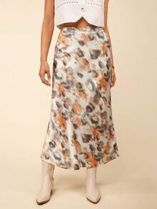 Coeurva 假期漸層印花女式魚尾搖擺邊編織裙 - 彩色 - 查看 3