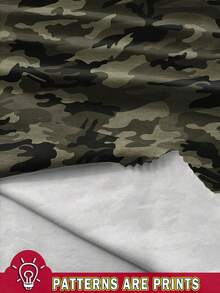 EMERY ROSE 大码迷彩印花镂空圆领短袖连衣裙