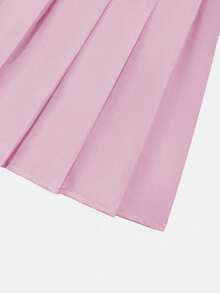 SHEIN Sparklyn 女童百褶高腰裙，内置安全短裤，二合一裙裤，四季百搭，可搭配衬衫、T恤、Polo衫、连帽衫、夹克