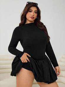Solflare 2025 Autumn/Winter New Plus Size Tight Jumpsuit For Casual Outdoor Wear - Black - View 6