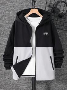 SHEIN 青少年男孩休闲舒适百搭拼色连帽衫，适合秋冬季 - 彩色 - 查看 6