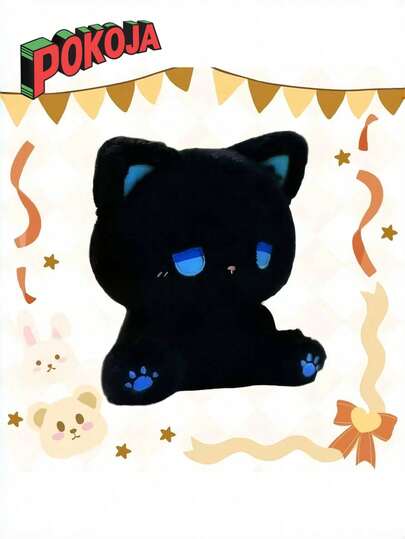 Soft Plush Cute Emo Dazed Stuffed Toy Cat Doll Plushie Kawaii Gift Birthday Present Christmas Valentine Gift For Teens Friends Couples Party Home Decor