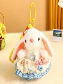 1PC Creative Fluffy Princess Dress Bunny Keychain Cute Cartoon Lop Ear Rabbit Doll Changeable Outfit Bag Charm Exquisite Gift For Women Girls Friends Birthday Valentine Christmas Party Kawaii Aesthetic Fashion Accessories - Multicolor - View 9