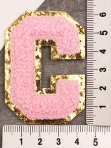 1pc, Pink A-Z 26 Patches With Letters, Ironing On Letters Patch, Clothing Jacket Bag Ornaments Accessories, Alphabet Badges Stickers - Pink - View 31