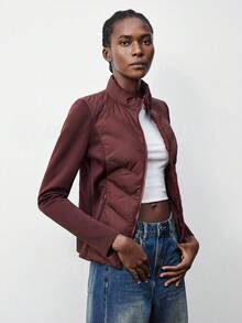 Maija Women's Solid Color Long Sleeve Zipper Front Casual Winter Jacket A Must-Have For Autumn And Winter: A High-End, Comfortable, Vintage-Style Jacket Business Casual Women's Office Wear Low-Key Old Money Style Effortless Temperament High-End Urban Commuting King Magazine Editor-In-Chief Same Style Urban Social Vacation Party Wear Charming Women's Airport Clothing Stockholm Style All-Season Winter Clothes