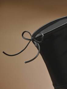 SHUZIA Women's Sexy Point Toe Kitten Heel Pull-On Over-Knee Boots, Black - Black - View 6