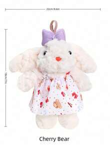 1PC Floppy Ear Plush Rabbit Keychain Adorable Cartoon Bunny Bag Charm Car Accessories Soft Stuffed Animal Pendant Gift For Women Friends Office Home Decor Kawaii Cute Animal - Multicolor - View 11