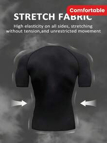 Manfinity Sport Corelite Men's Sports Set, T-Shirt And Shorts, Fashionable For Summer Workout Clothes Running Sets - Black - View 2